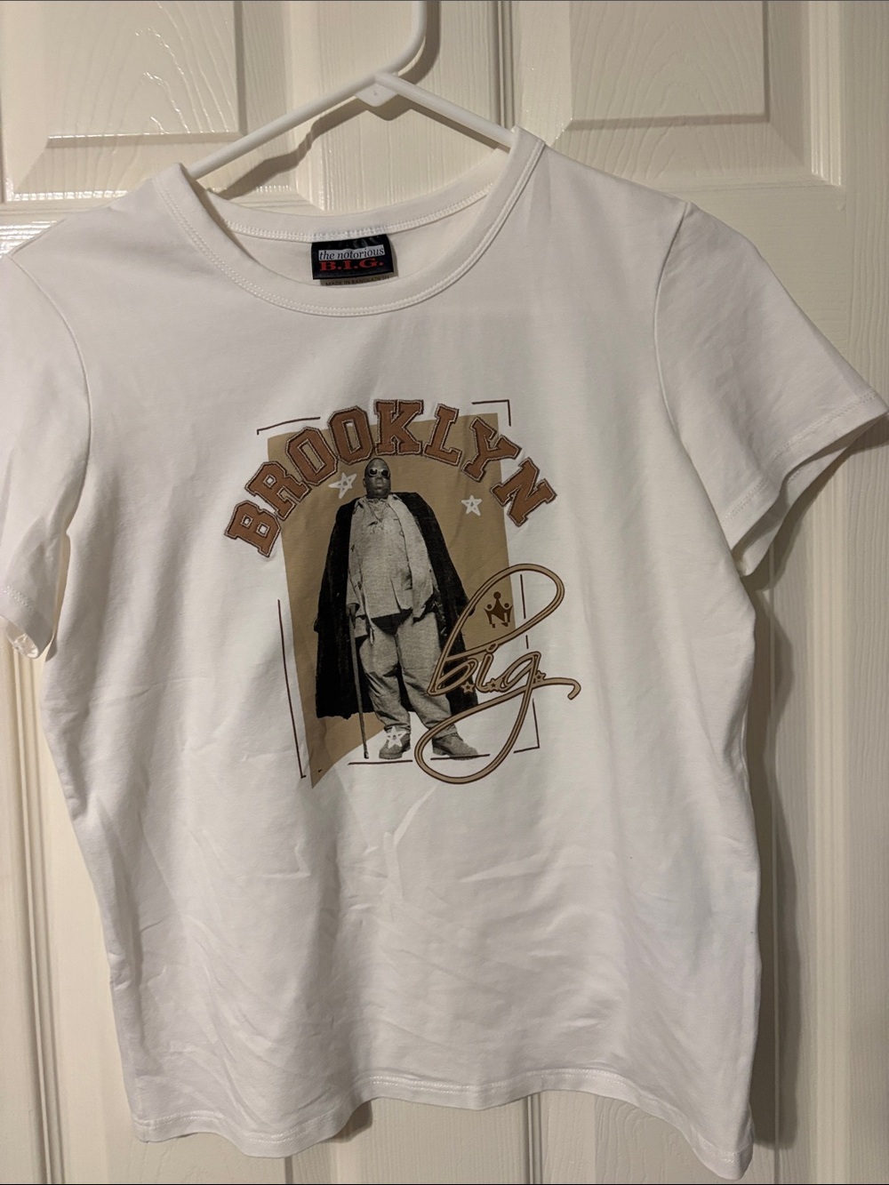 Cotton On White Women’s Brooklyn Graphic Tee with Brown & Black Print